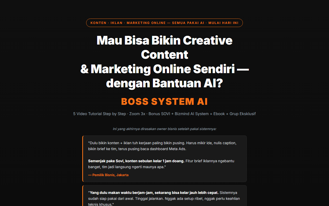 Screenshot Bizmind AI System